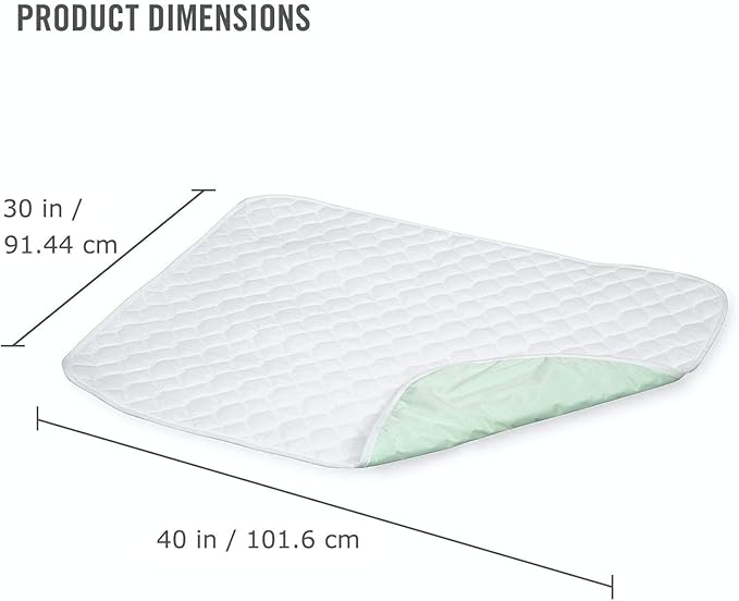 DMI Waterproof Sheet to be Used as a Bed Pad, Bed Liner, Mattress Protector, Pee Pad, Furniture Cover or Seat Protector with Quilted Slide Sheet and 4 Layers of Protection, Without Straps, 36 x 40