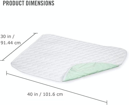 DMI Waterproof Sheet to be Used as a Bed Pad, Bed Liner, Mattress Protector, Pee Pad, Furniture Cover or Seat Protector with Quilted Slide Sheet and 4 Layers of Protection, Without Straps, 36 x 40