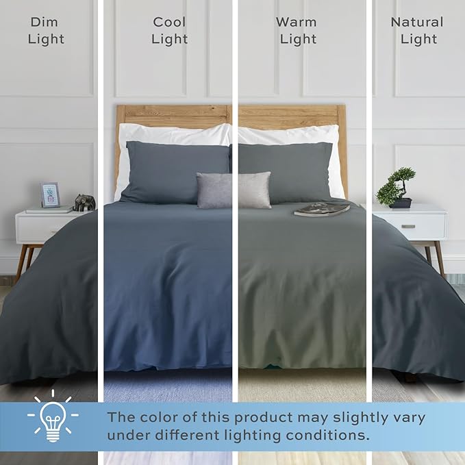 White Classic Grey Duvet Cover King Size, Microfiber Duvet Cover with Zipper, Set of 1 Down Comforter Cover with 2 Pillow Shams, Luxury Comforter Cover King Size | Comforter Not Included