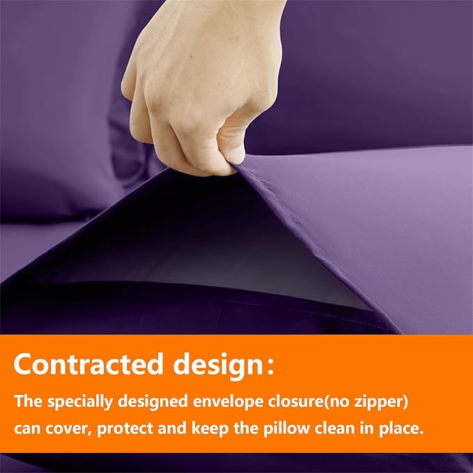 TAIMIT Purple King Comforter Set - 7 Pieces, Bed in a Bag Bedding Sets with All Season Soft Quilted Warm Fluffy Comforter,Flat Sheet,Fitted Sheet,2 Pillow Shams,2 Pillowcases
