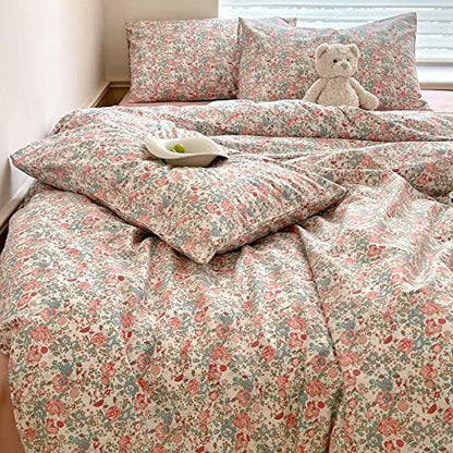 Floral Boho Comforter Twin XL Pink Floral Bedding Comforter Set Cute Flowers Comforter for Kids Girls Fluffy Soft Vintage Cottagecore Bedding French Country Style Botanical Comforter for All Season