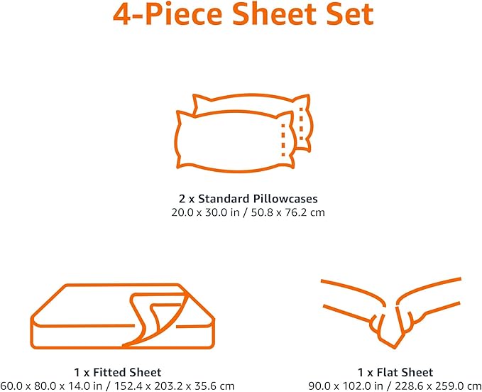 Amazon Basics Lightweight Breathable Super Soft Microfiber 4-Piece Bed Sheet Set, Wrinkle Resistant with 14-inch Deep Pockets, Queen, Gray Cheetah, Printed