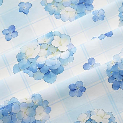2Pcs Girls Twin Size Blue Hydrangea Comforter Set, Bedding Sets for Women Room Decor, 100% Washed Microfiber, All Season with 1 Comforter 68"x 90" and 1 Pillowcase