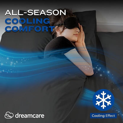 DREAMCARE Twin XL Sheet Set - Cooling Bed Sheets - 4pc Set - Up to 15" Deep Pocket Sheets - Soft & Long Lasting 100% Fine Brushed Polyester with Side Pocket - Gray