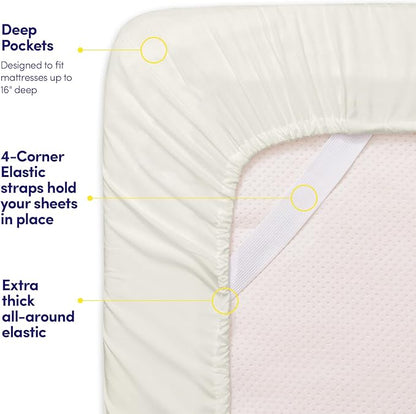 1500 Supreme Collection Queen Sheet Sets Ivory - Luxury Hotel Bed Sheets and Pillowcase Set for Queen Mattress - Extra Soft, Elastic Corner Straps, Deep Pocket Sheets, Queen Ivory