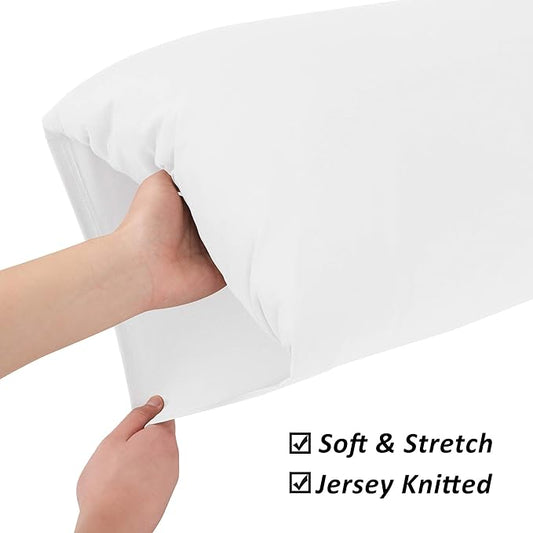 Stretch Pillowcases - Micro Jersey Knit & Ultra Soft, Standard Size - Set of 2 Pillow Cases, White