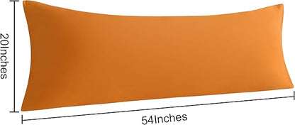 NTBAY Body Pillow Cases Set of 2, 2 Pack Brushed Microfiber 20x54 Pillow Cases, Soft, Wrinkle, Fade, Stain Resistant Pale Orange Pillow Cases with Envelope Closure, 20x54 Inches, Pale Orange