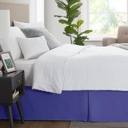 Nestl Royal Blue Bed Skirt Cal King Size - Cal King Bed Skirt 14 Inch Drop - Brushed Microfiber Bed Skirts - Hotel Quality Pleated Bed Skirt - Shrinkage & Fade Resistant