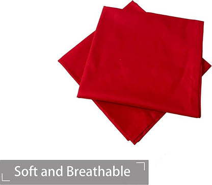 iMaylex Soft 100% Egyptian Cotton Zipper Closure Pillowcases,Valentines Day Gifts,Cozy and Lightweight Pillow Case, Set of 2, Red, Queen, 20" x 30