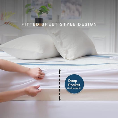 Gotcozy Heated Mattress Pad Twin XL Size - Electric Mattress Pad Fit up to 15‘’ with 10 Heat Setting & 10 Hour Auto Off ETL Certified Machine Washable(Blue)