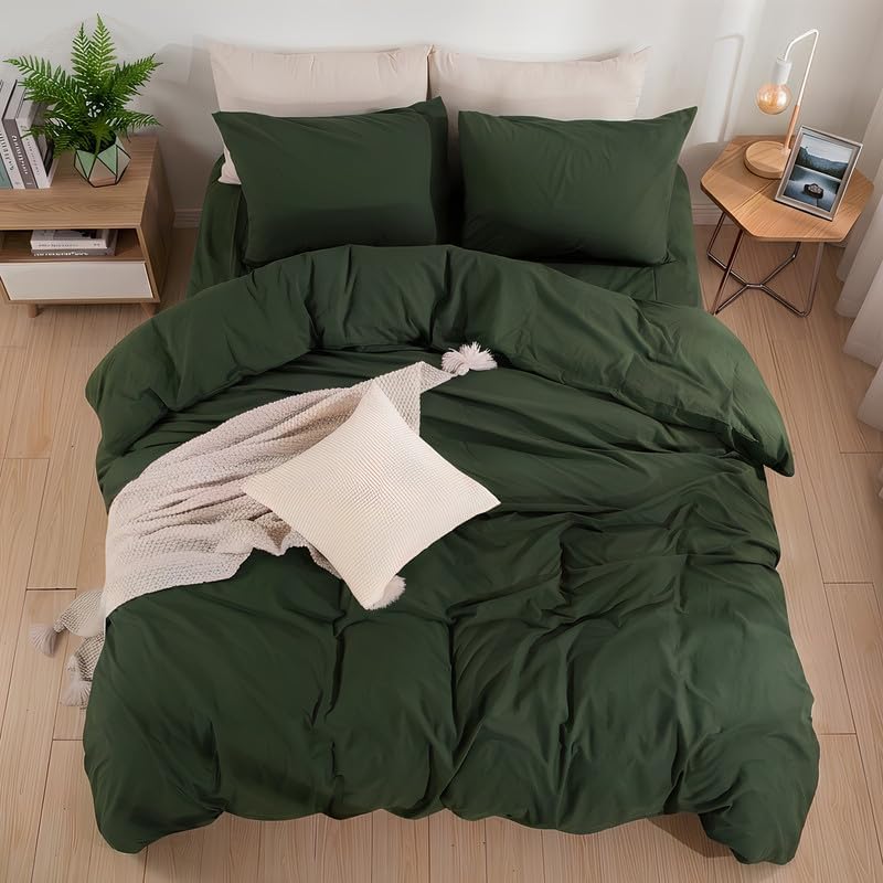 NEXHOME PRO Duvet Cover California King Size, 3 Pieces Cotton Bedding Set