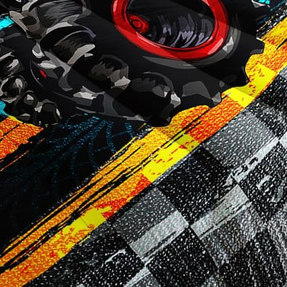 AILONEN Racing Car Comforter Set Twin Full Size, Off-Road Racing with Racing Plaid Patterns Bedding Set for Kids Boys Girls Teens Bedroom,3 Pieces,1 Quilt and 2 Pillowcases,Soft,Breathable