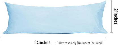 Sunflower Body Pillowcase 100% Cotton Long Pillow Cover/Case Envelope Closure 1 Pack, 20×54 inches Ashley Blue, Soft and Breathable
