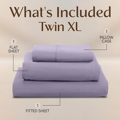 Utopia Bedding Twin XL Sheet Set – 3 Piece Bed Sheets for Twin XL Size Bed, Soft and Breathable Microfiber, Includes 1 Fitted Sheet, 1 Flat Sheet and 1 Pillowcase – Oeko Tex (Lavender)