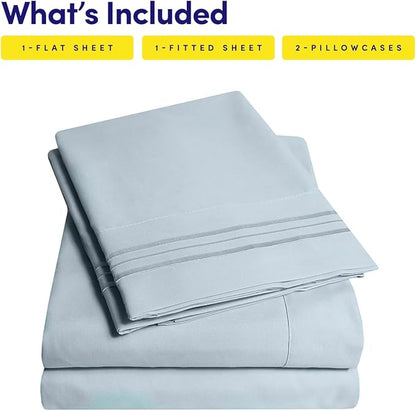 1500 Supreme Collection California King Sheet Sets - Luxury Hotel Bed Sheets and Pillowcase Set for California King Mattress - Extra Soft, Elastic Corner Straps, Deep Pocket Sheets Misty