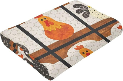 Chicken Blanket Super Soft Warm Fluffy Fleece Flannel Rooster Animal Throw Blanket Cozy Fuzzy Plush Stuff Bedding Blankets Gifts for Women Kids Boys Girls Adults 60"X50"