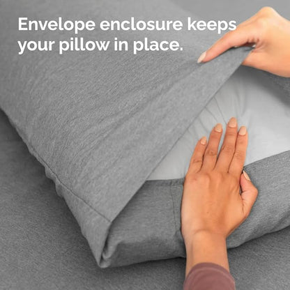 King Standard Pillow Cases Set of 2 - Ultra-Soft Hotel Quality Pillowcase Covers - Comfy, Cozy & Fade Free - Wrinkle Resistant - Machine Washable Pillow Protectors - 2 Piece Set - Heathered Grey