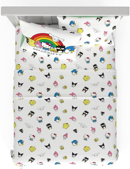 Collectibles Hello Kitty & Friends Bedding Super Soft Cozy Cotton 4 Piece Full Sheet Set, (Officially Licensed Product) By Franco