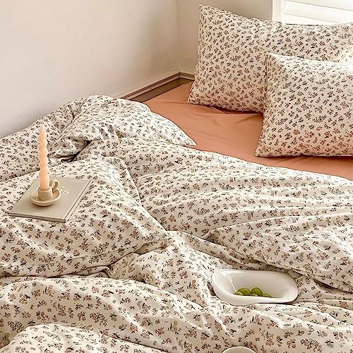Boho Floral Comforter Set Twin XL Garden Style Bohemian Flowers Comforter for Twin XL Bed Fluffy Soft Girl Floral Bedding Comforter with 2 Pillowcases Vintage Botanical Comforter Set All Season
