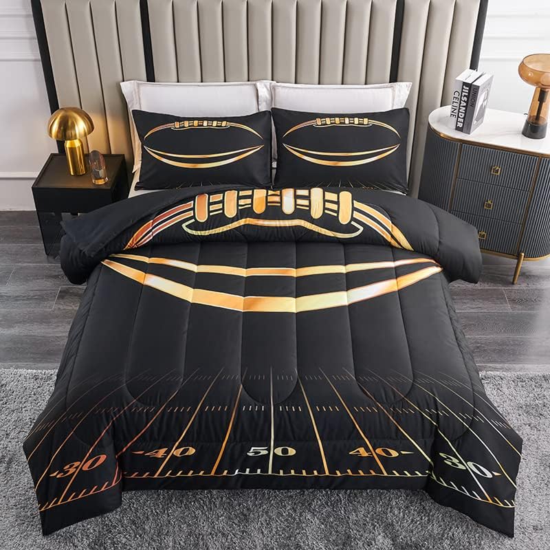 Football Comforter Sets,Sports Bedding Set Queen,Boys Queen Comforter Sets,Kids Comforter Set for Boys