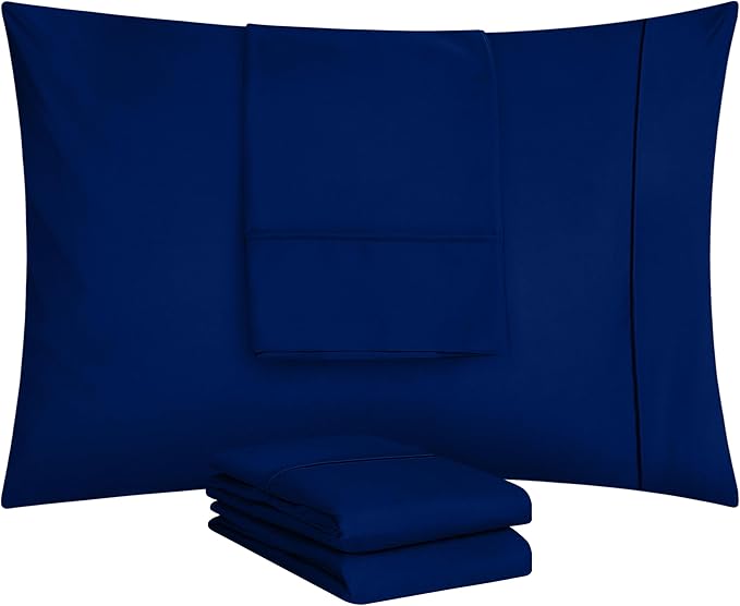 Utopia Bedding King Pillow Cases - 4 Pack - Envelope Closure - Soft Brushed Microfiber Fabric - Shrinkage and Fade Resistant Pillow Covers King Size 20 X 40 Inches (King, Royal Blue)