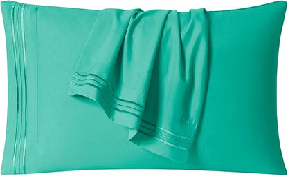 Clara Clark Bed Sheets, Premier 1800 Series 4 Piece Bed Sheet Set, Deep Pocket, Wrinkle, Fade, Stain Resistant, Luxury Soft Bedding Sheets & Pillowcases, King, Mint Green