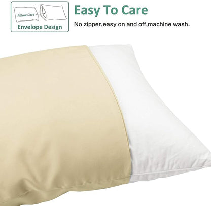 NTBAY King Pillowcase Set - 2 Pack Brushed Microfiber 20x40 Pillowcases - Soft, Wrinkle-Free, Fade-Resistant, Stain-Resistant, Light Taupe Pillowcases with Envelope Closure - 20x40 Inches, Light Taupe