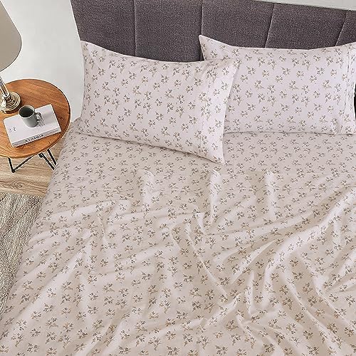 RUVANTI 100% Cotton California King Sheets, Percale Sheet Set, Twin Spring