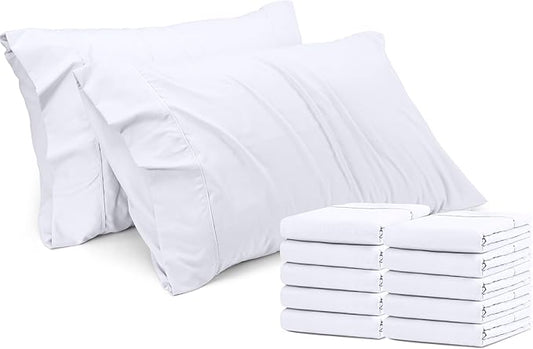 Utopia Bedding Standard Pillow Cases - 12 Pack - Envelope Closure - Soft Brushed Microfiber Fabric - Shrinkage and Fade Resistant Pillow Covers Standard Size 20 X 26 Inches (Standard, White)