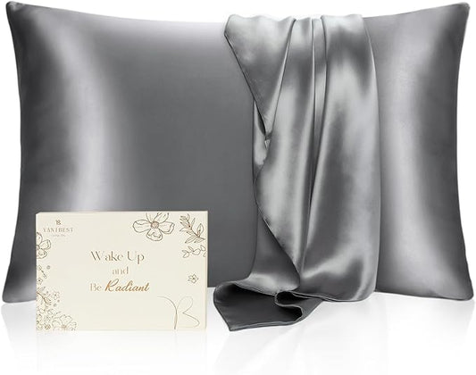 Yanibest Satin Pillowcase, Silk Pillow Cases for Hair and Skin with Zipper, Queen Pillow Cases Set of 2 for 20"x30", Exquisite Packaging for Women Men