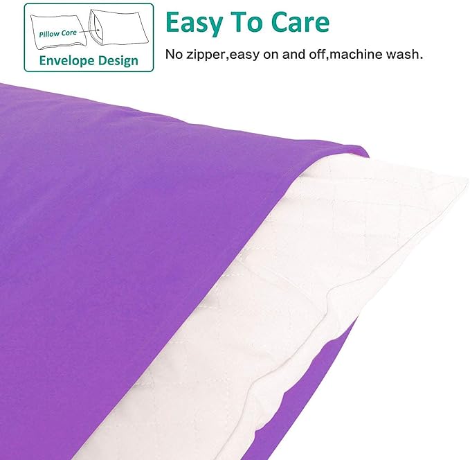 NTBAY Queen Pillowcase Set - 4 Pack Brushed Microfiber 20x30 Pillowcases - Soft, Wrinkle-Free, Fade-Resistant, Stain-Resistant, Purple Pillowcases with Envelope Closure - 20x30 Inches, Purple