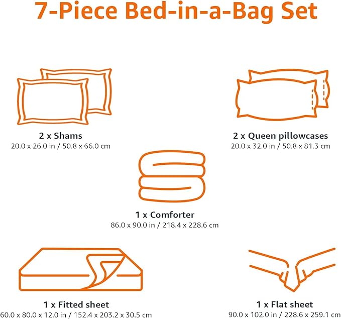 Amazon Basics Full/Queen Comforter Set with Sheets, 5-Piece Red Buffalo Plaid Bedding, Lightweight Microfiber Bed-in-a-Bag