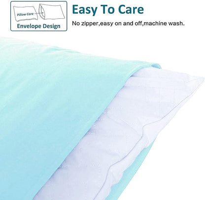 NTBAY Queen Pillowcase Set - 4 Pack Brushed Microfiber 20x30 Pillowcases - Soft, Wrinkle-Free, Fade-Resistant, Stain-Resistant, Aqua Pillowcases with Envelope Closure - 20x30 Inches, Aqua