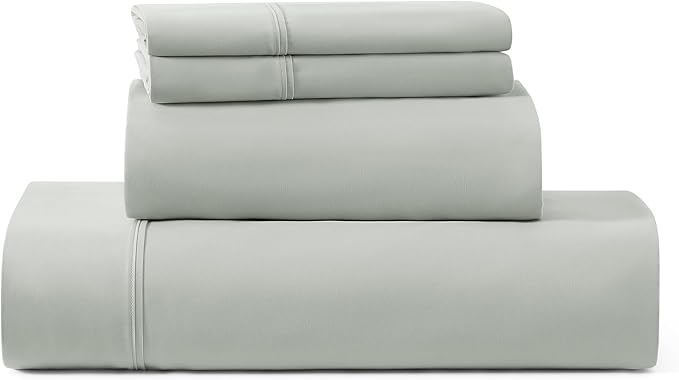 UGG Hedi Cali King Sheet Set 4-Piece Luxury Cooling Sheets Deep Pockets Premium Bedding with 2 Shams Hypoallergenic Machine Washable Soft Lightweight Bed Set for Room, California King, Mineral Green