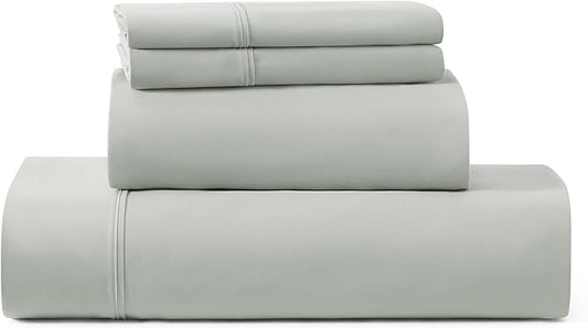 UGG Hedi Cali King Sheet Set 4-Piece Luxury Cooling Sheets Deep Pockets Premium Bedding with 2 Shams Hypoallergenic Machine Washable Soft Lightweight Bed Set for Room, California King, Mineral Green