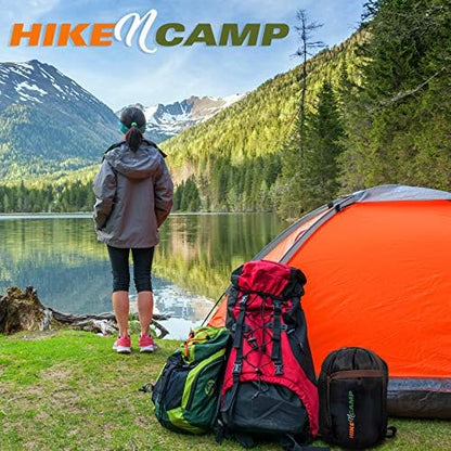 SereneLife Double Sleeping Bag with Pillows, Waterproof & Detachable for 2 Single Bags, Lightweight & Warm, Perfect for Camping, Hiking, Backpacking, and Cold Weather, Suitable for Temperatures 5-10°F