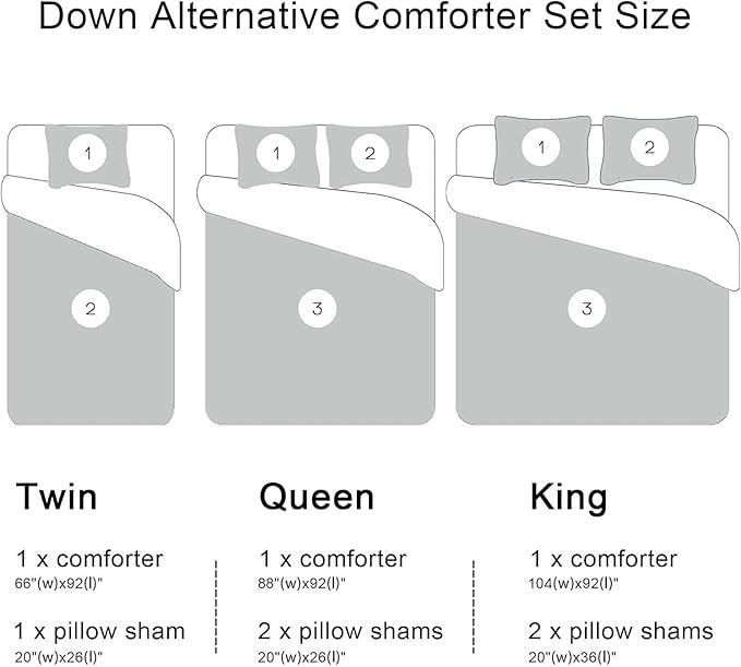 downluxe Lightweight Plaid Comforter Set (Queen) with 2 Pillow Shams - 3-Piece Set - Red/White Plaid - Down Alternative Reversible Comforter