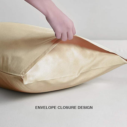 FLXXIE Pillow Cases Standard Size, Soft Microfiber Pillow Covers with Envelope Closure, Wrinkle, Stain Resistant Pillowcases, 2 Piece Set, 20x26, Light Taupe