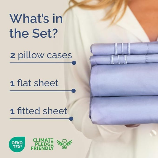 Full XL Bed Sheet - 4 Piece Full XL Bed Sheets Set - Soft, Breathable & Cooling - Hotel Luxury Bedding for Women, Men, Kids, Teens, Boys & Girls - Deep Pockets, Comfy, Fade & Wrinkle Free - Lavender