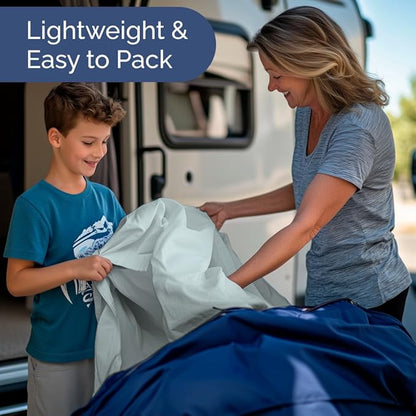 Short Queen Size 4 Piece Sheet Set - RV Short Queen, Soft, Breathable & Cooling Bed Sheets Set w/ Deep Pockets - Hotel Luxury Bedding for Women, Men, Kids, Teens, Boys & Girls - Oeko-Tex - Ice Blue