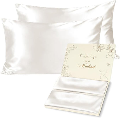 Yanibest Satin Pillowcase, King Size Pillow Cases Set of 2 - Silk Pillow Cases for Hair and Skin with Zipper, Silk Pillow Cases King for 20"x40", Exquisite Packaging for Women Men
