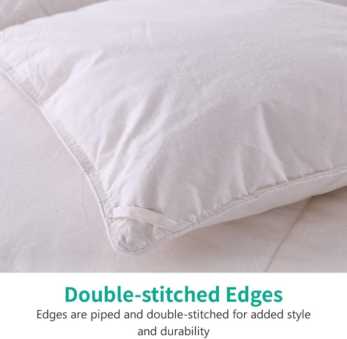 APSMILE Oversized King Luxury Organic Cotton All Season Down Feather Fibers Comforter, High Fill-Power Medium Warmth Duvet Insert (120x98, Ivory White)
