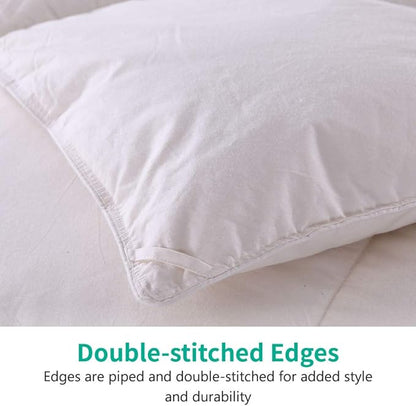 APSMILE Oversized King Luxury Organic Cotton All Season Down Feather Fibers Comforter, High Fill-Power Medium Warmth Duvet Insert (120x98, Ivory White)