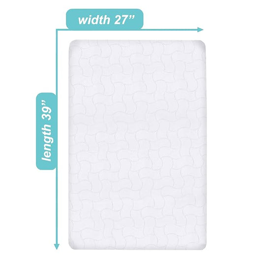 American Baby Company Waterproof Fitted Pack and Play Mattress Protector 39" x 27" - Quilted, Noiseless, Soft & Breathable Playpen and Pack n Play Mattress Cover