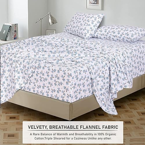 RUVANTI Flannel Sheets Set King Size, Cloud Nine