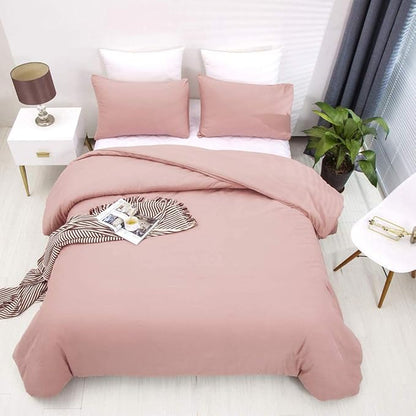 KAREVER Pink Comforter Set Queen Blush Bedding Set Girls Bed Comforter Set Breathable Blanket Teens Light Pink Lightweight Quilts Set Queen Size