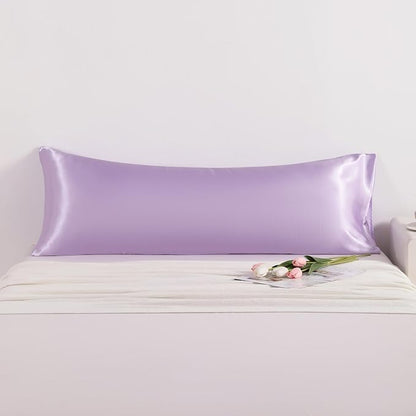 NTBAY Satin Body Pillowcase for Hair and Skin, Luxurious and Silky Pillow case with Envelope Closure, 20x54 Inches, Light Purple