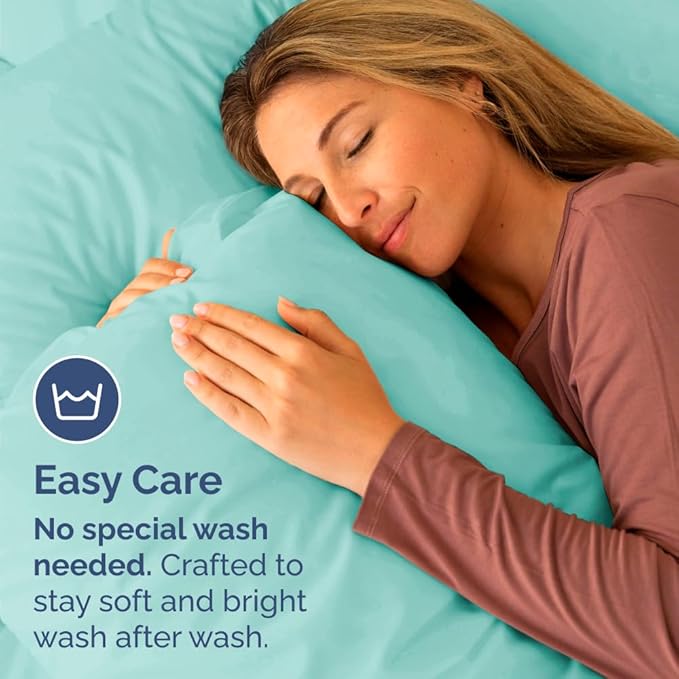 Standard Pillow Cases Set of 4 - Ultra Soft Hotel Quality Pillowcase Covers - Comfy Bedding for Women, Men, Kids & Teens - Machine Washable Pillow Protectors - 4 Piece Set - Standard Size Spa Blue