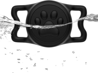 IP68 Waterproof Dog AirTag Holder for Dog Collar, Soft, Stretchy Silicone | Full-Body Protection, Easy Tool-Free Installation, Quiet, No-Dangle Fit, Lightweight, Fits Dog & Cat Collars of All Widths