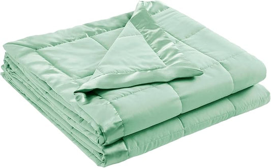 Madison Park Windom Down Alternative Blanket, Premium 3M Scotchgard Moisture Wicking Treatment, Lightweight and Soft Bed Cover For All Season, Satin Trim, Seafoam Twin